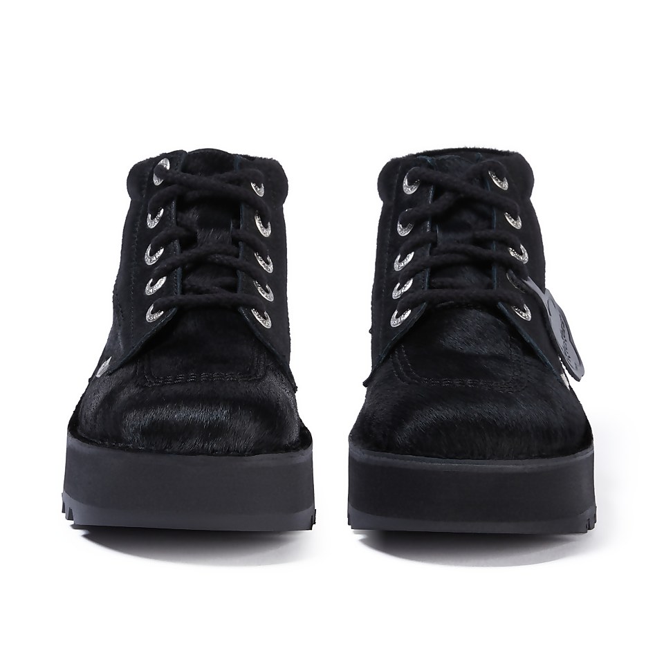 Adult Women's Kick Hi Leather Stack Black