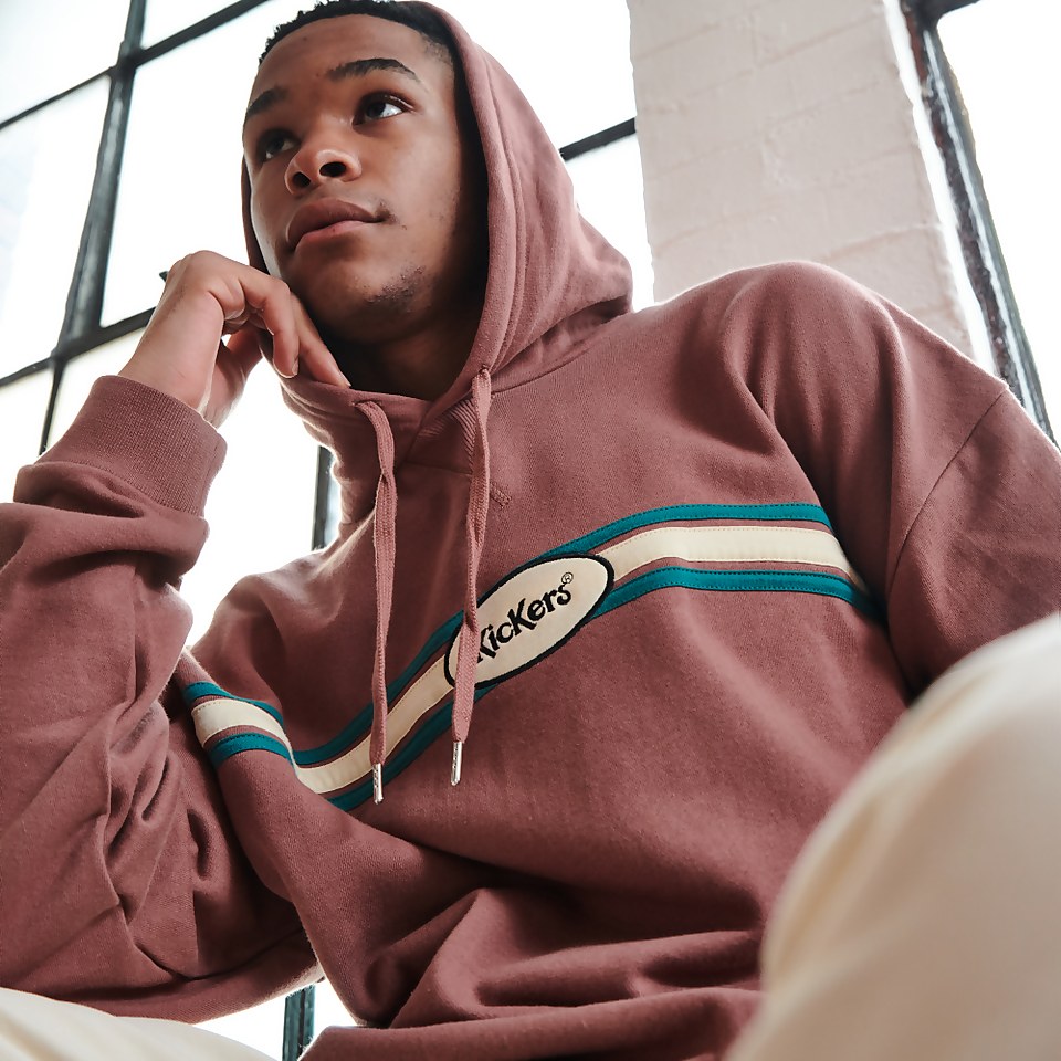 Men's Brown hoodie with chest stripes Brown