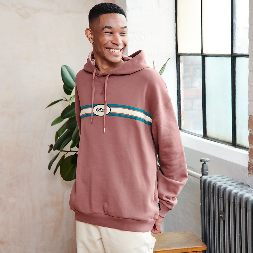 Men's Brown hoodie with chest stripes Brown