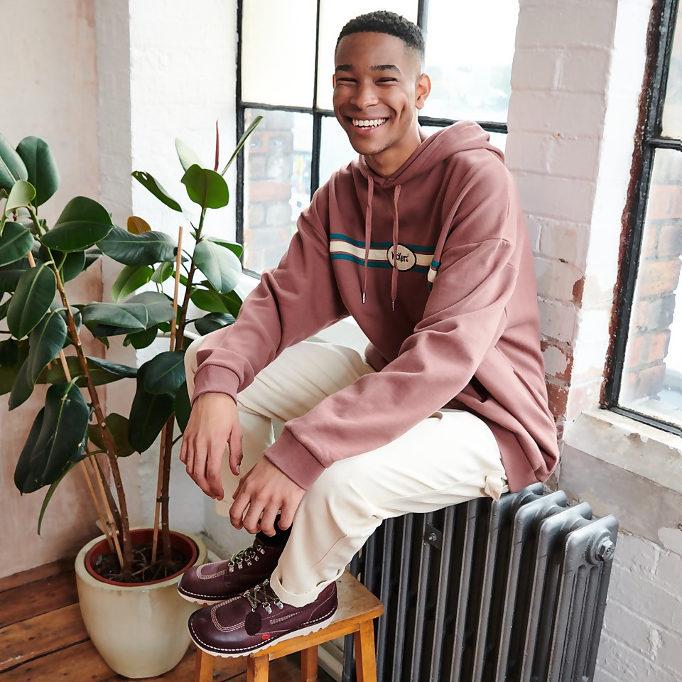 Men's Brown hoodie with chest stripes Brown