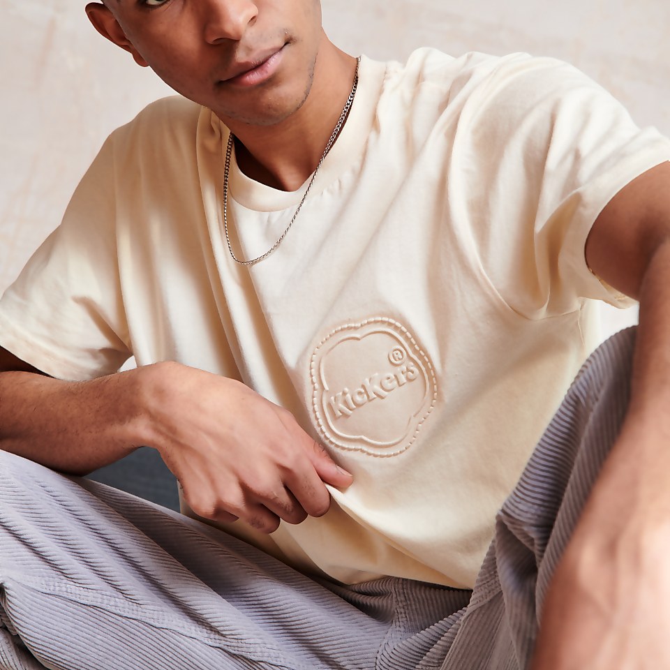 Men's Beige t-shirt with embossed logo Beige