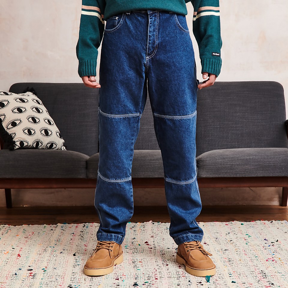 Men's Denim Panel Drill Pant Blue