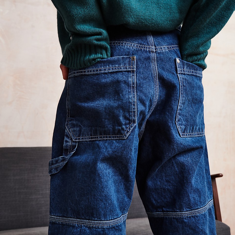 Men's Denim Panel Drill Pant Blue