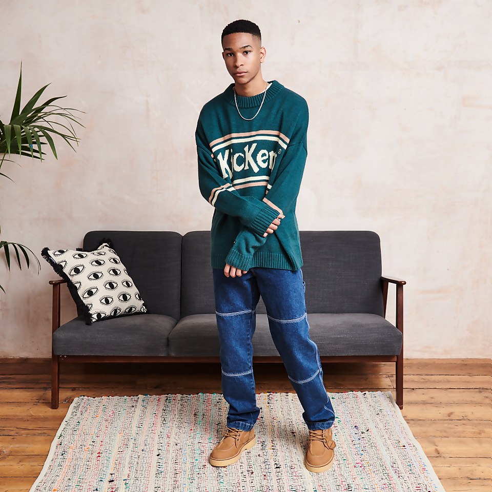 Men's Denim Panel Drill Pant Blue