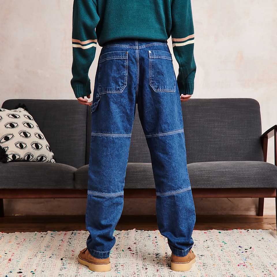 Men's Denim Panel Drill Pant Blue