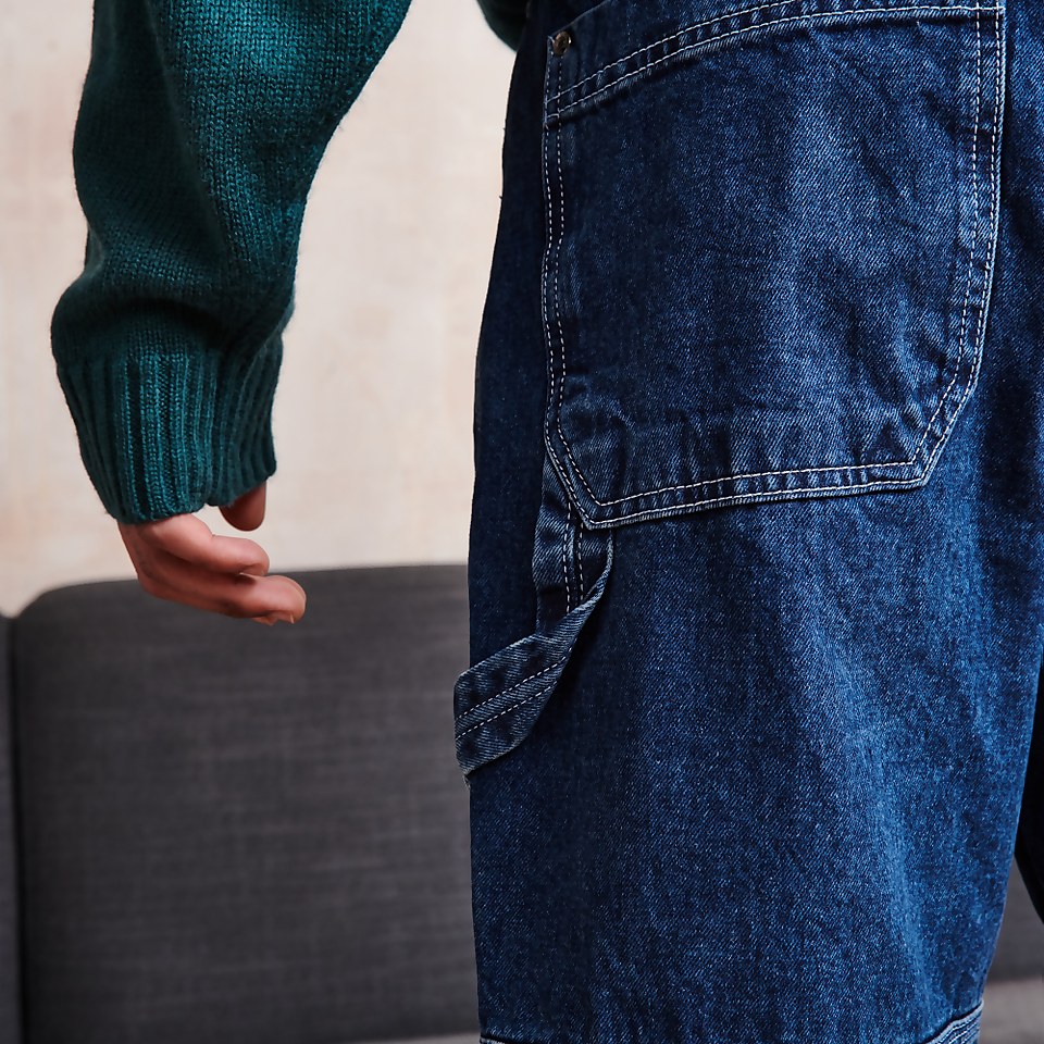 Men's Denim Panel Drill Pant Blue