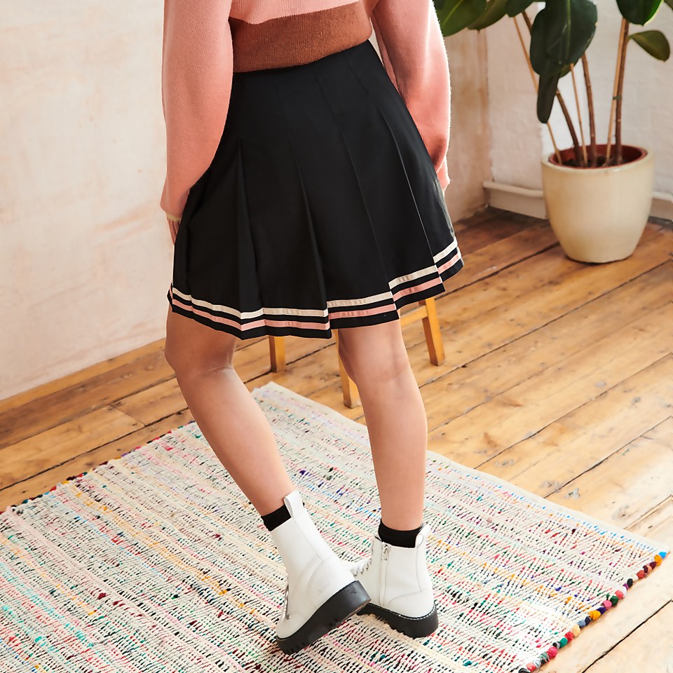 Women's Black pleated mini skirt Black