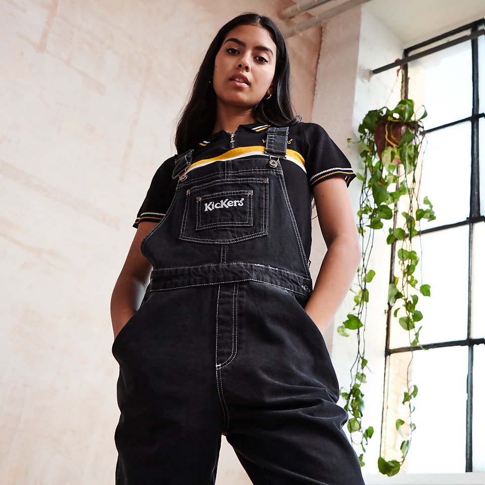 Women Demin Black Dungarees