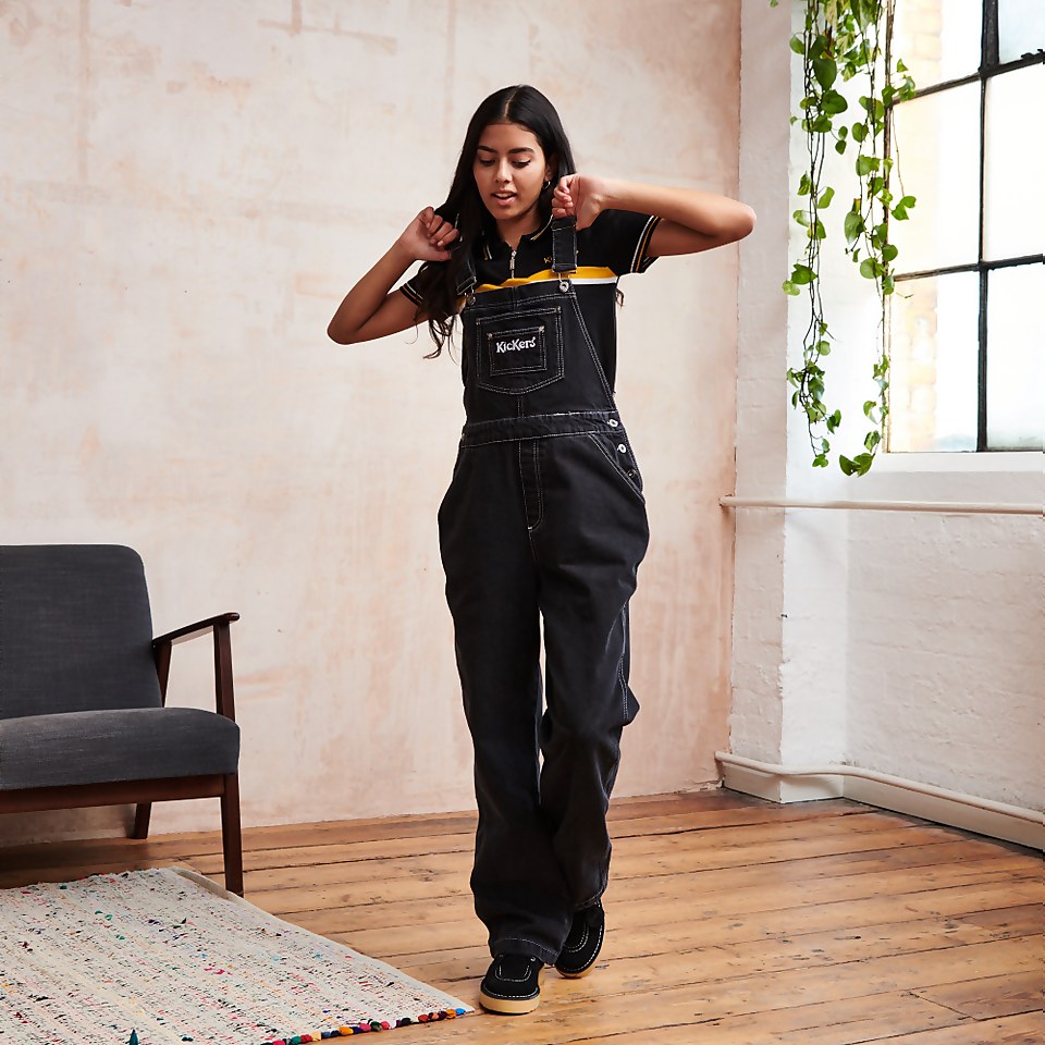 Women Demin Black Dungarees