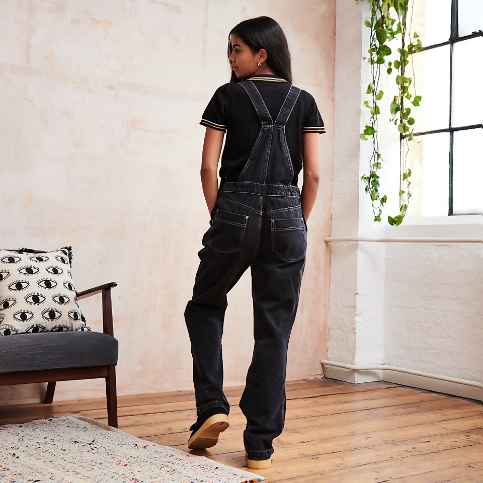 Women Demin Black Dungarees