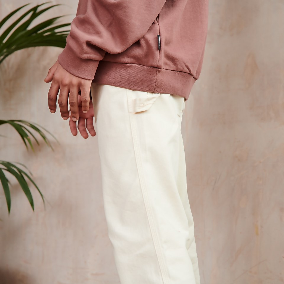 Men's Cream Straight Leg Turn Up Trouser Cream