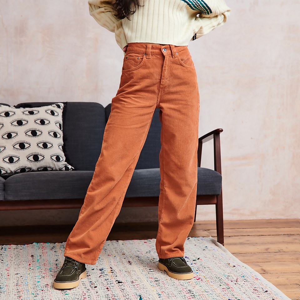 Women's Cord Carpenter Pants Rust