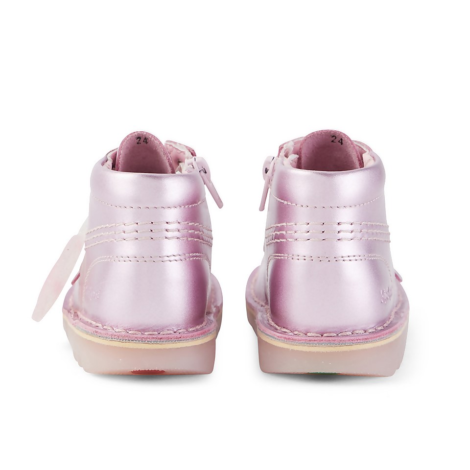 Infant Girls Kick Hi Sparkle Leather Pink