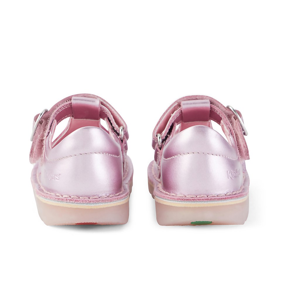 Infant Girls Kick T-bar Sparkle Leather Pink