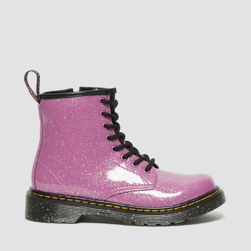 Dr. Martens Kids 1460 J Lace Cosmic Glitter Boots Dark Pink UK 10 Kids Allsole