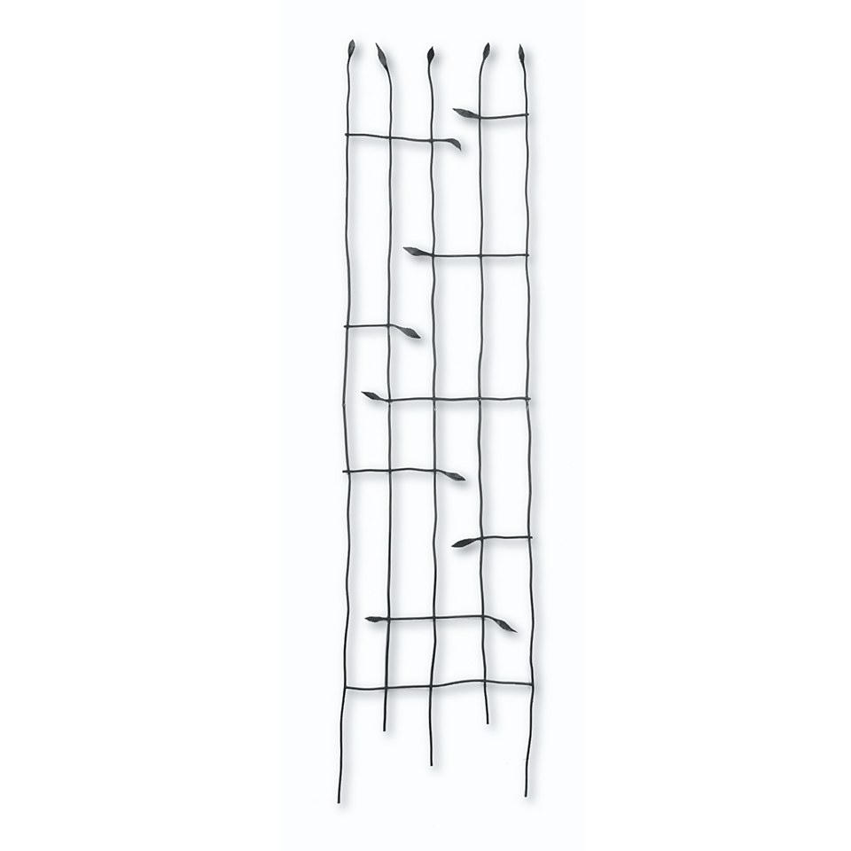 Panacea Forged Twig with Leaves Garden Trellis - Black - 184 x 59cm