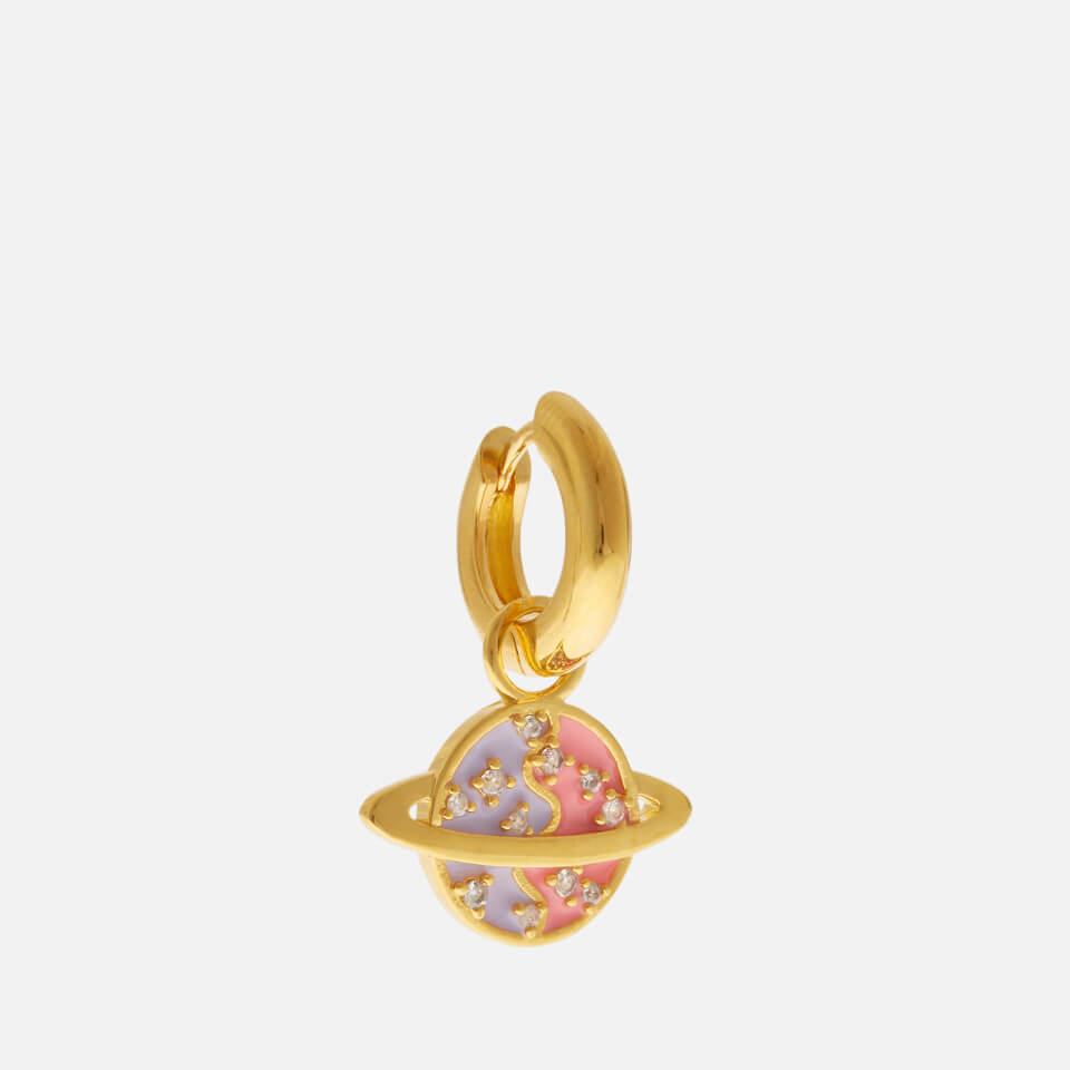 July Child Out of This World Gold-Tone and Resin Hoop Earrings
