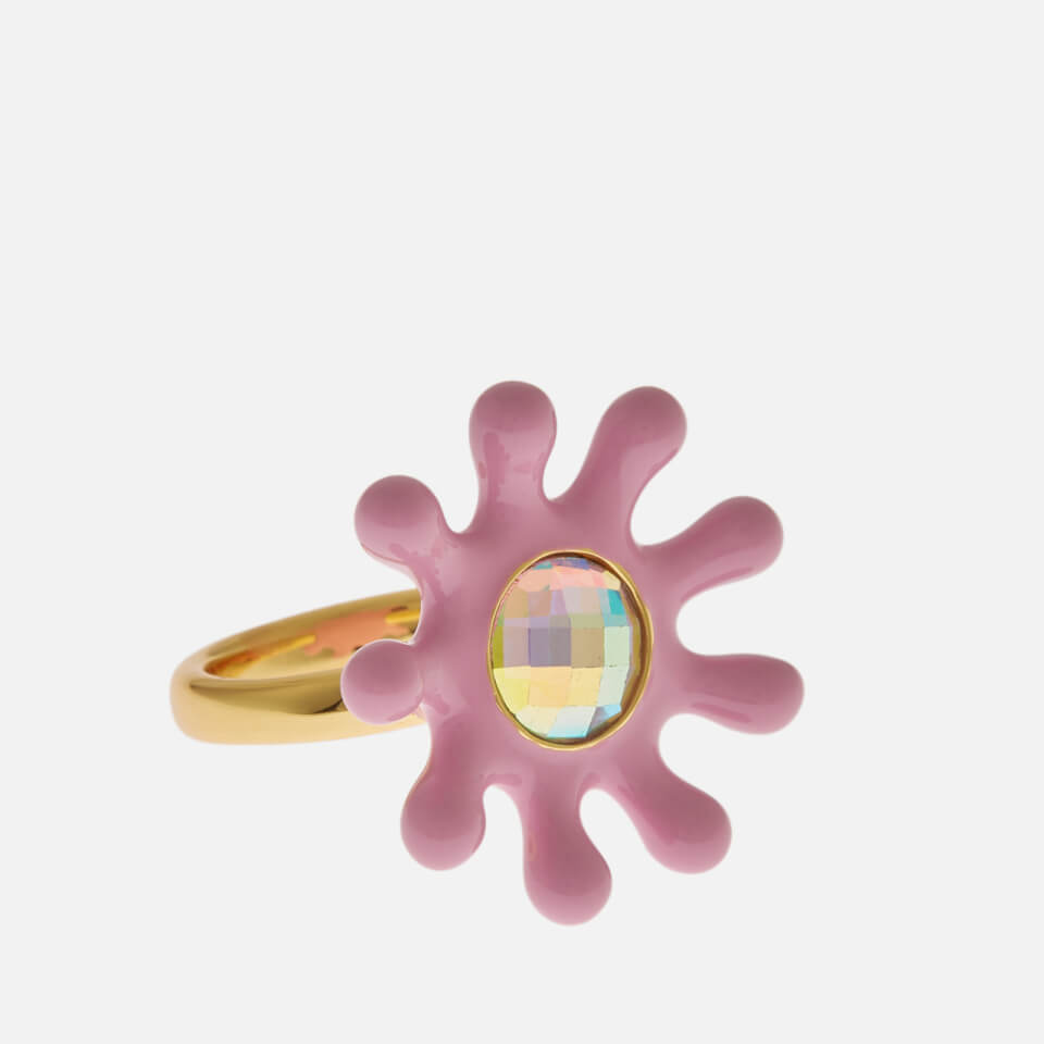 July Child Splat Lavender Gold and Crystal Ring