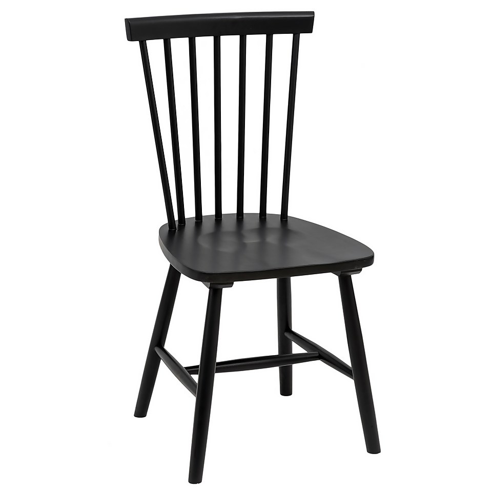 The Spindle Chair Set of 2 Black Homebase