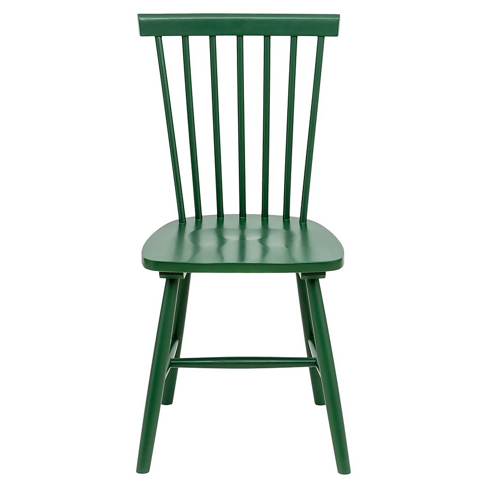 The Spindle Chair Set of 2 Forest Green Homebase