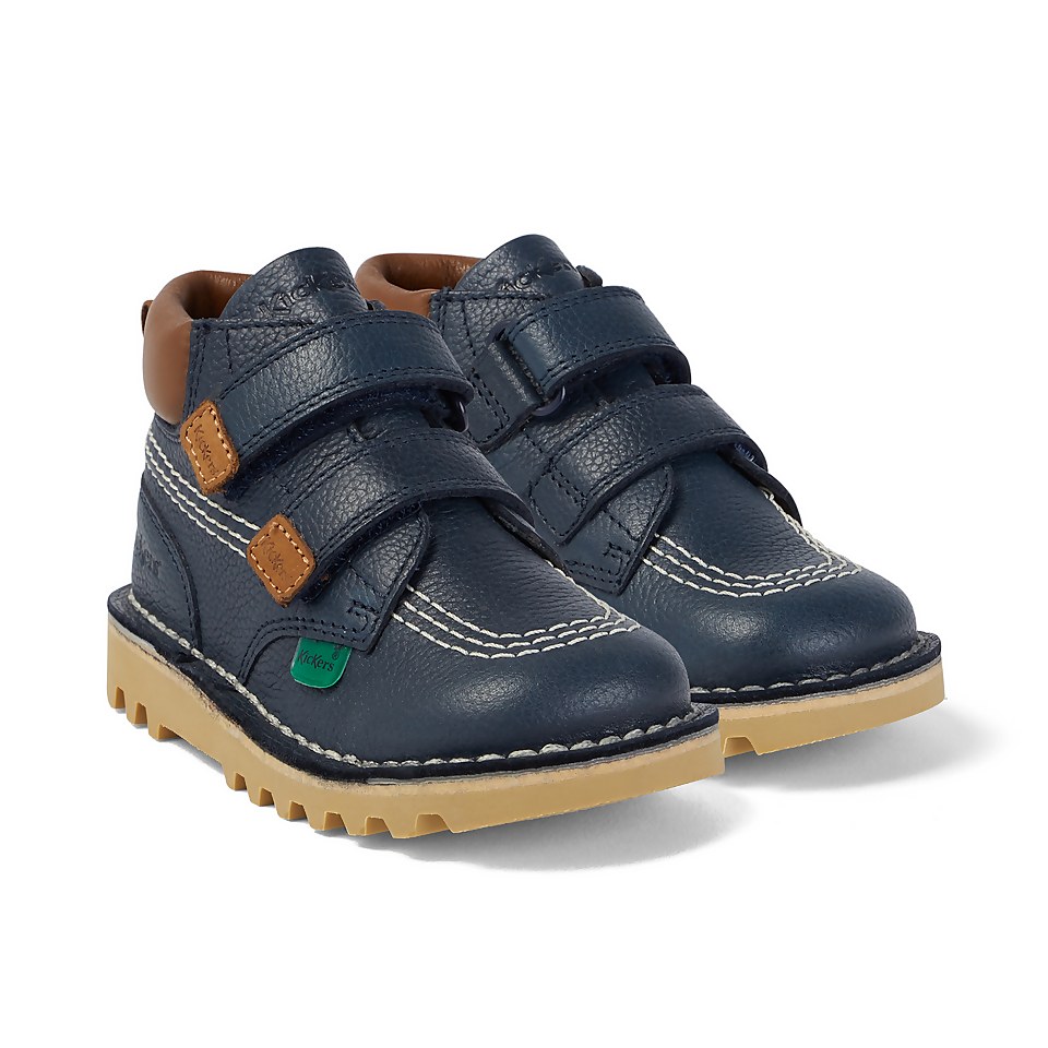 Infant Boys Kick Hi Roll Leather Navy