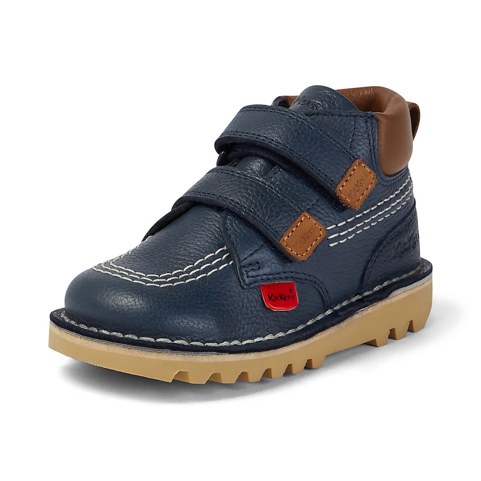 Infant Boys Kick Hi Roll Leather Navy