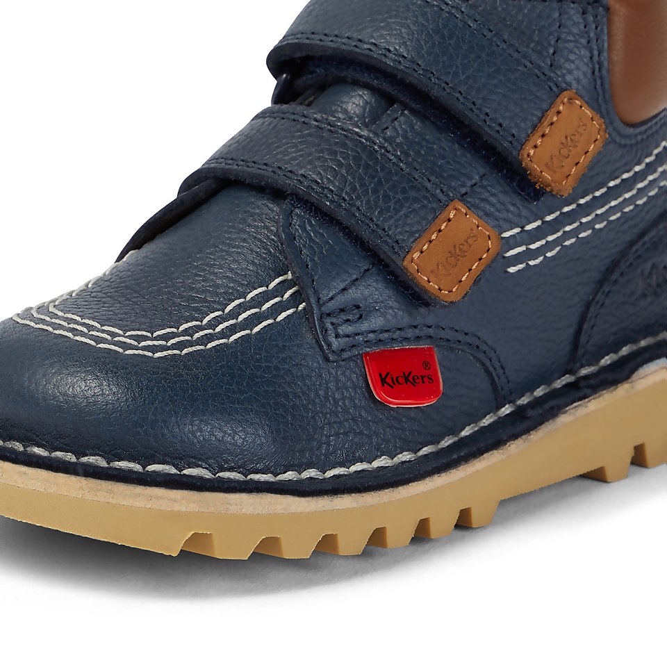 Infant Boys Kick Hi Roll Leather Navy