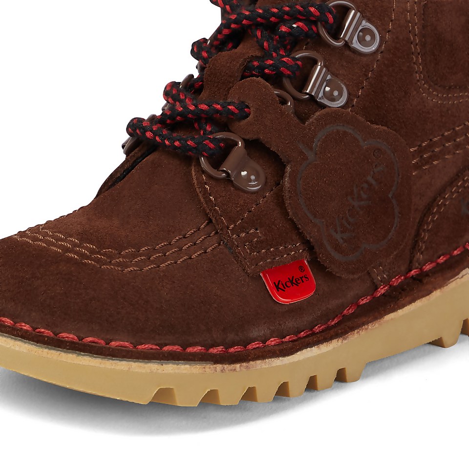 Junior Boys Kick Hi Winter Suede Dark Brown