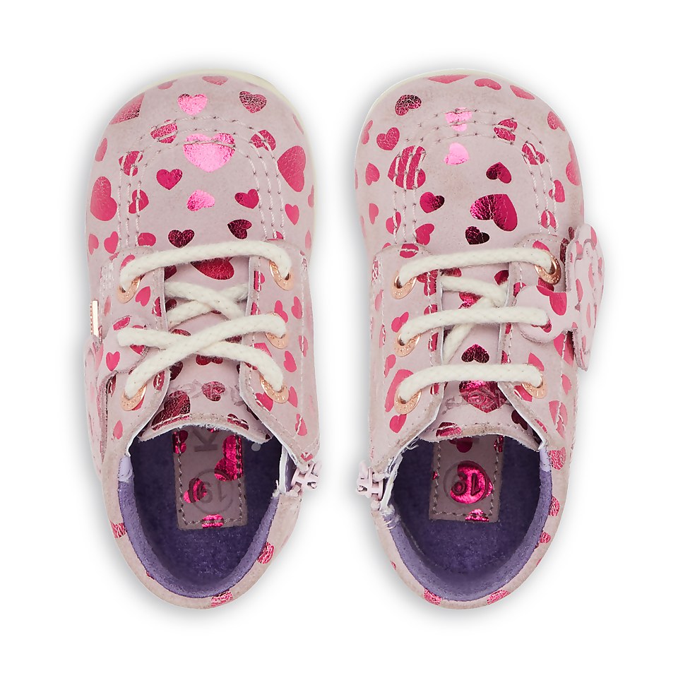 Babies Kick Hi Heart Suede Pink