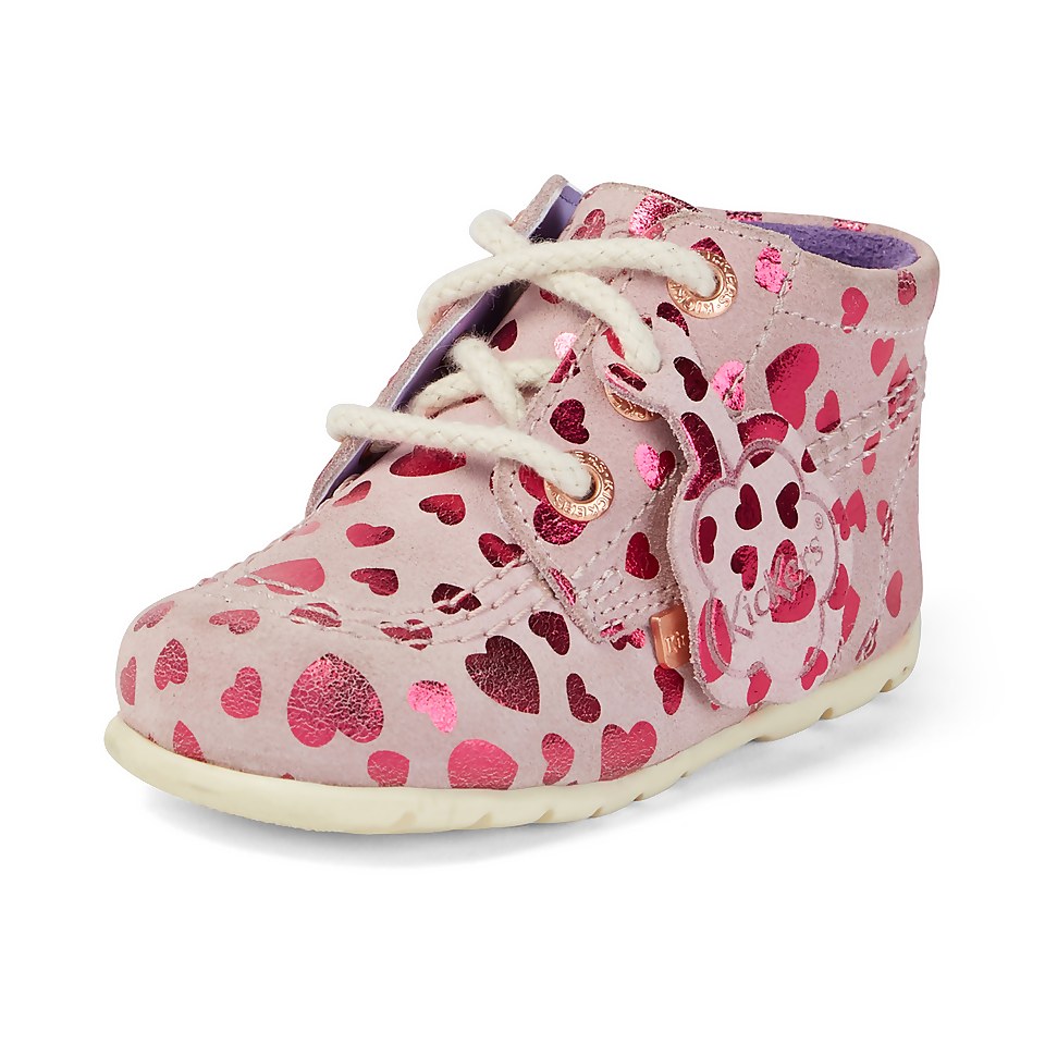 Babies Kick Hi Heart Suede Pink