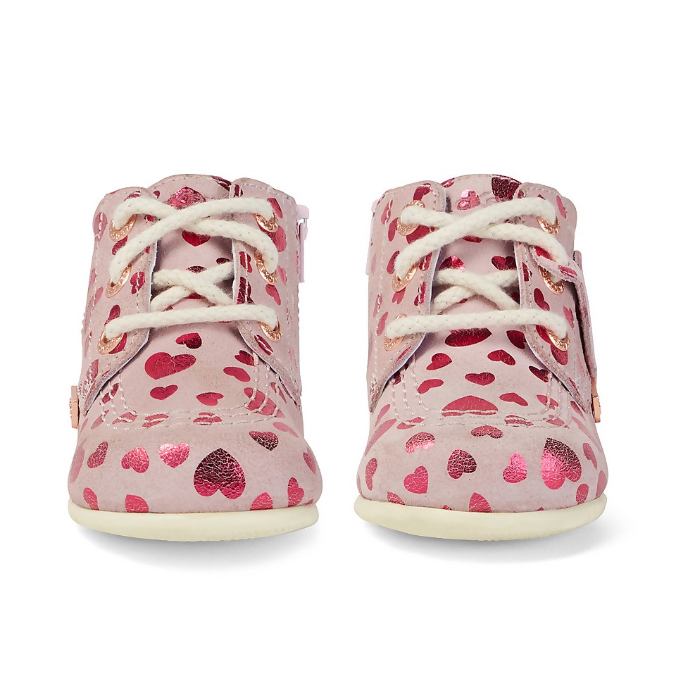 Babies Kick Hi Heart Suede Pink