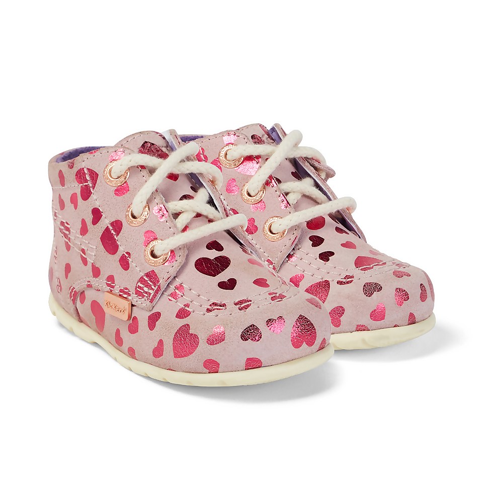 Babies Kick Hi Heart Suede Pink