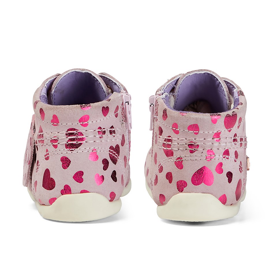 Babies Kick Hi Heart Suede Pink