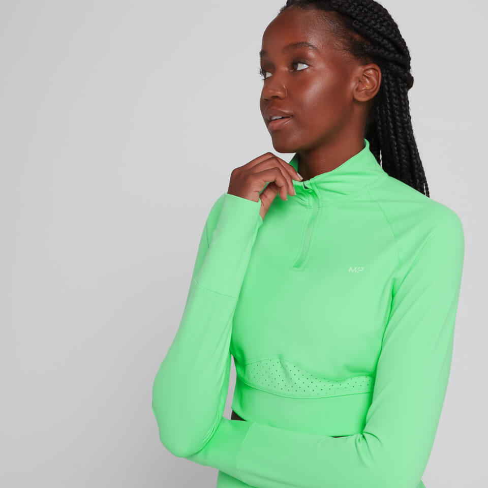 MP Women's Power Ultra Cropped 1/4 Zip Top - Spring Bud