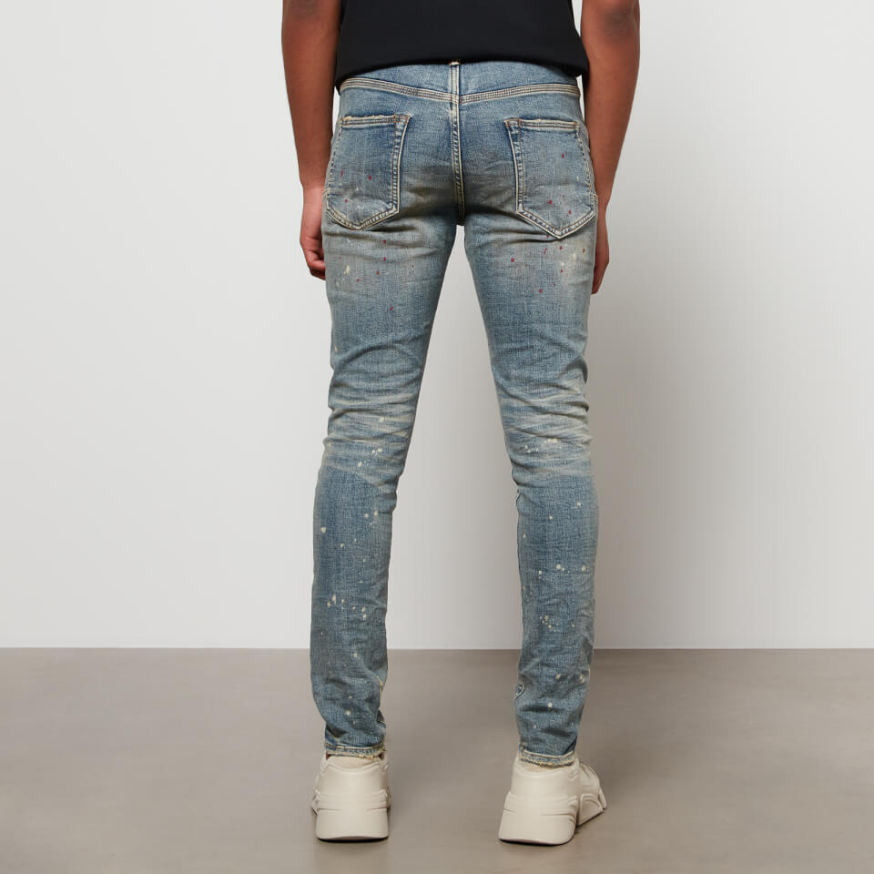 Purple Brand P002 Paint-Splattered Faded Stretch-Denim Purple Brand P002 Paint-Splattered Faded Stretch-Denim