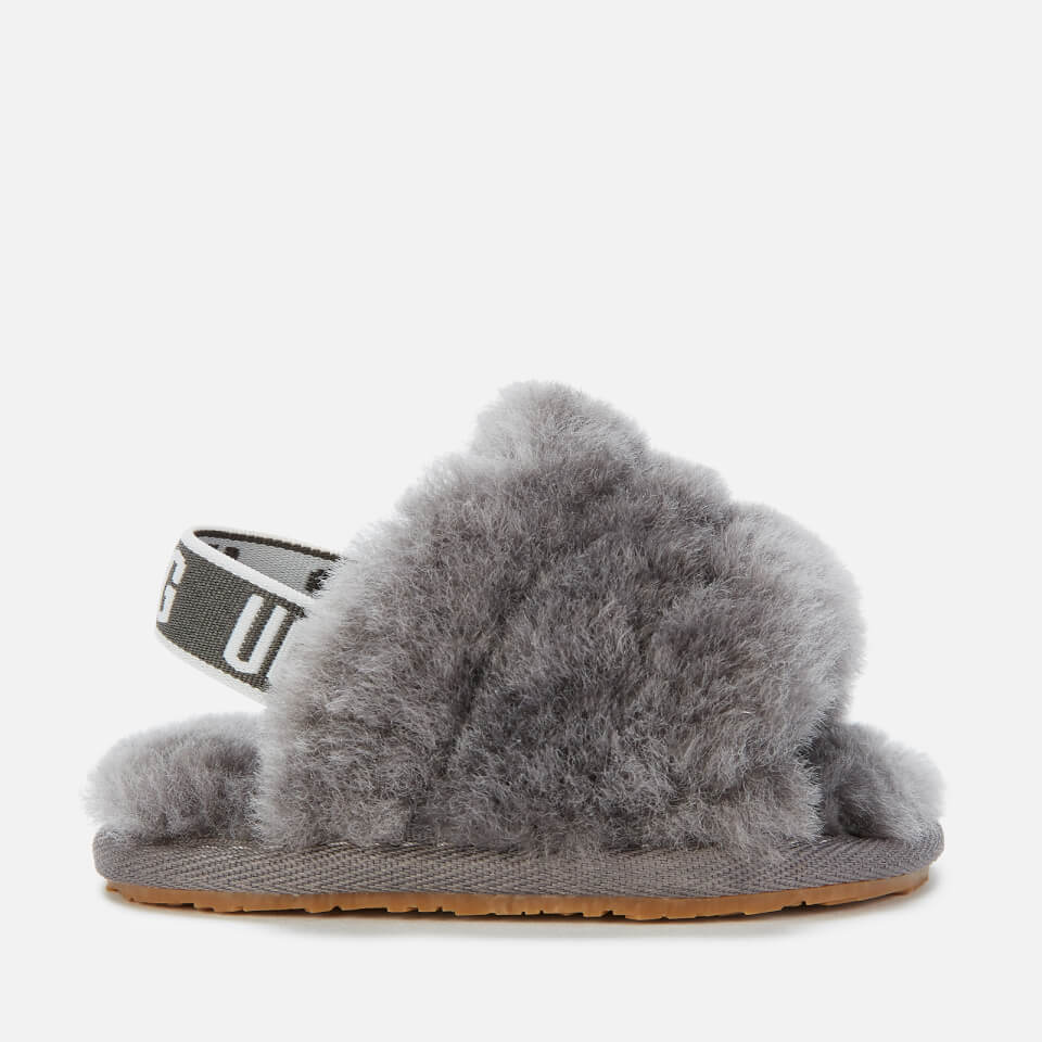 UGG Babys' Fluff Yeah Slide Slipplers and Lovey Blanket Set Black