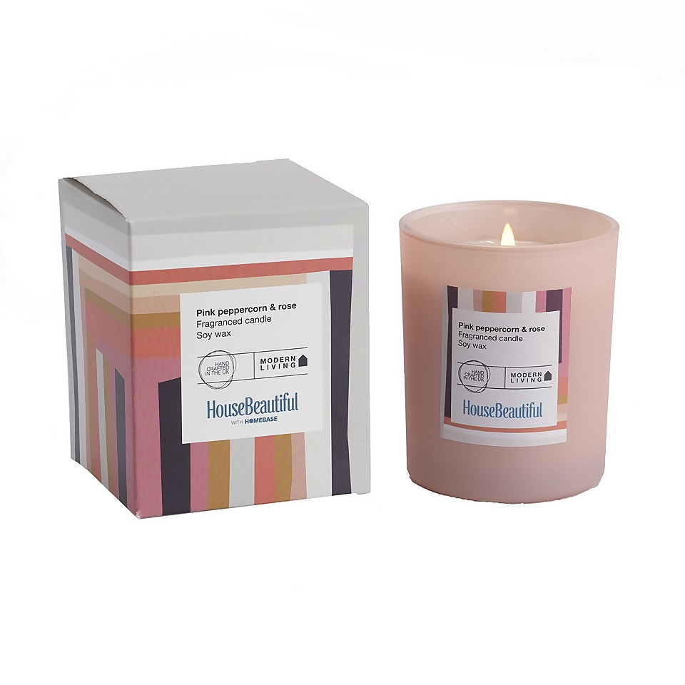 House Beautiful Pink Peppercorn & Rose Votive Candle