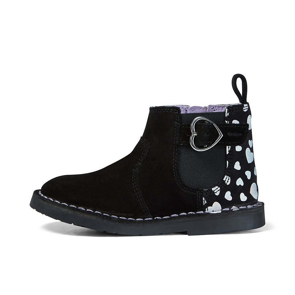 Infant Girls Adlar Chelz Heart Suede Black