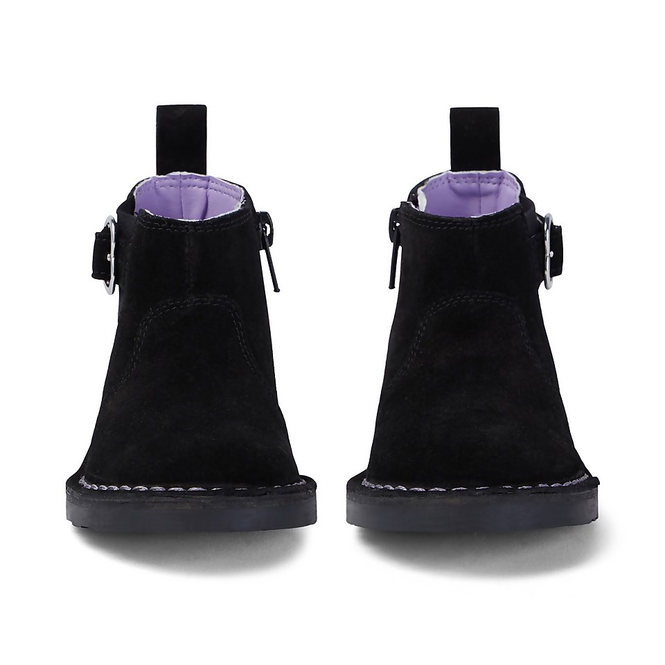 Infant Girls Adlar Chelz Heart Suede Black