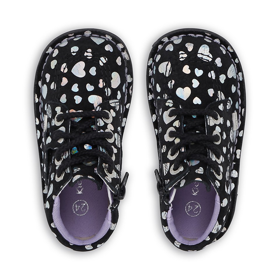 Infant Girls Kick Hi Heart Nubuck Black