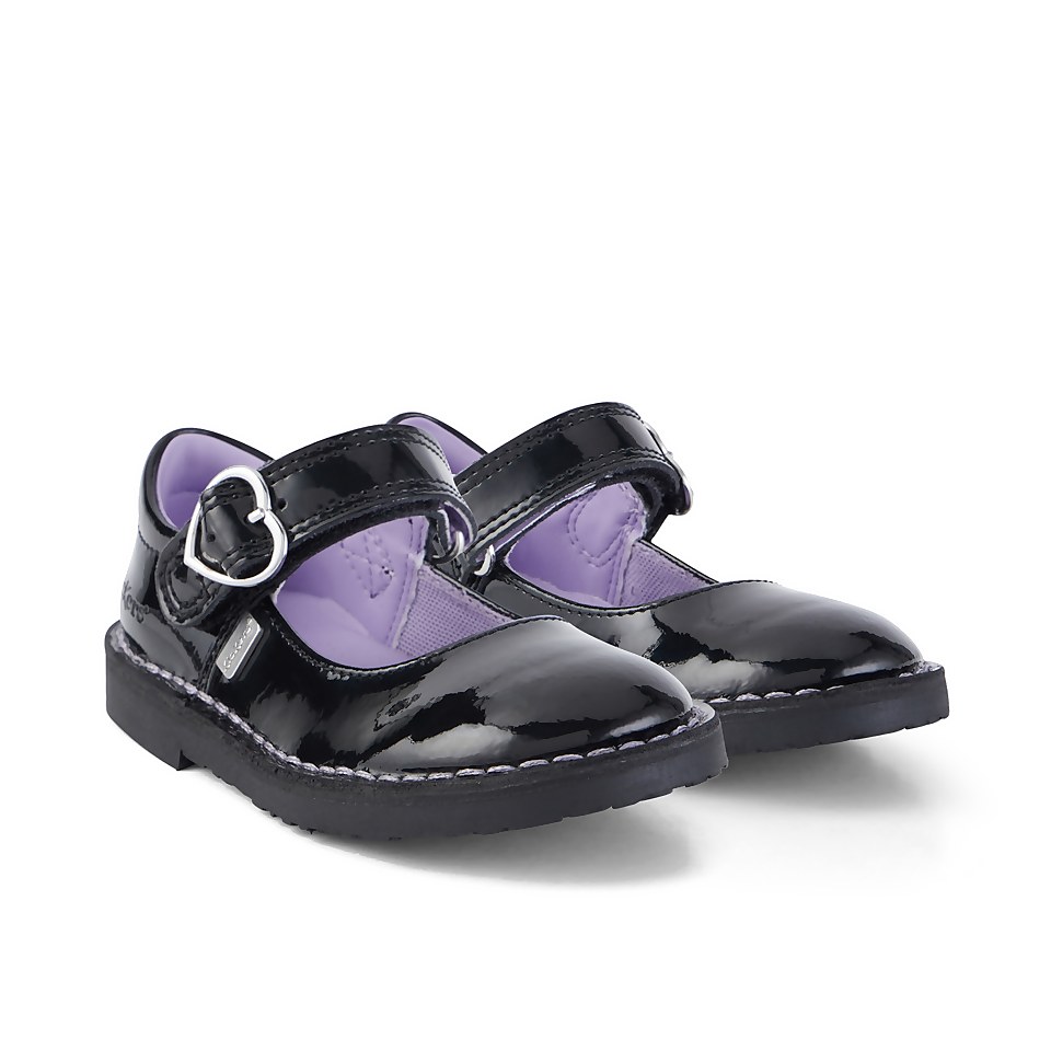 Infant Girls Adlar Heart MJ Patent Leather Black