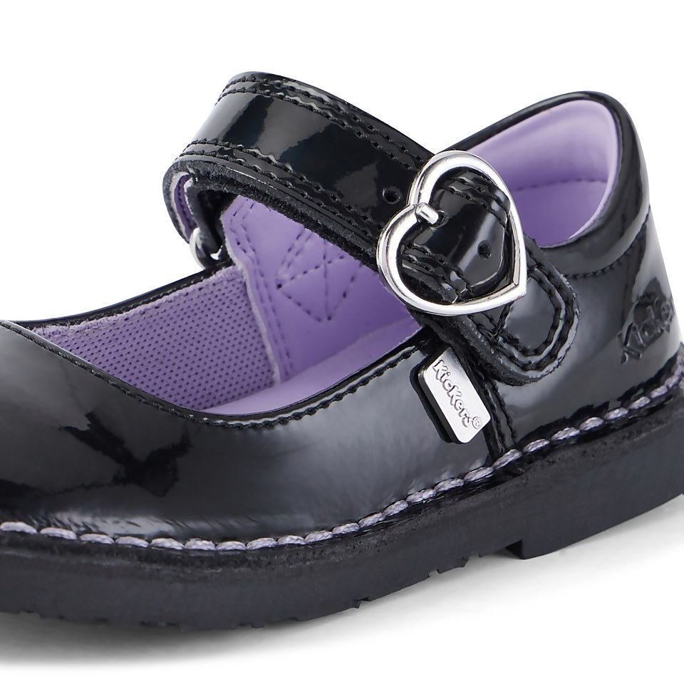 Infant Girls Adlar Heart MJ Patent Leather Black