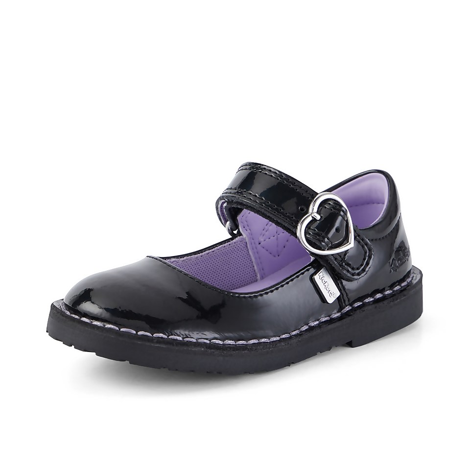 Infant Girls Adlar Heart MJ Patent Leather Black