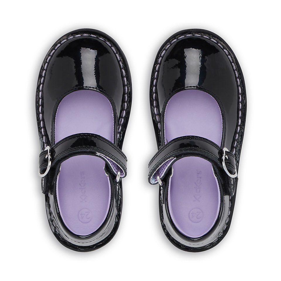 Infant Girls Adlar Heart MJ Patent Leather Black