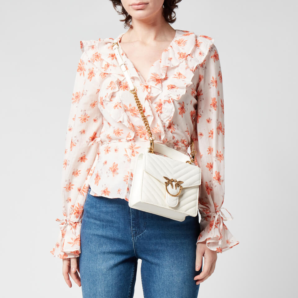 Pinko Women's Love Mini Top Handle Quilt Bag - Avorio