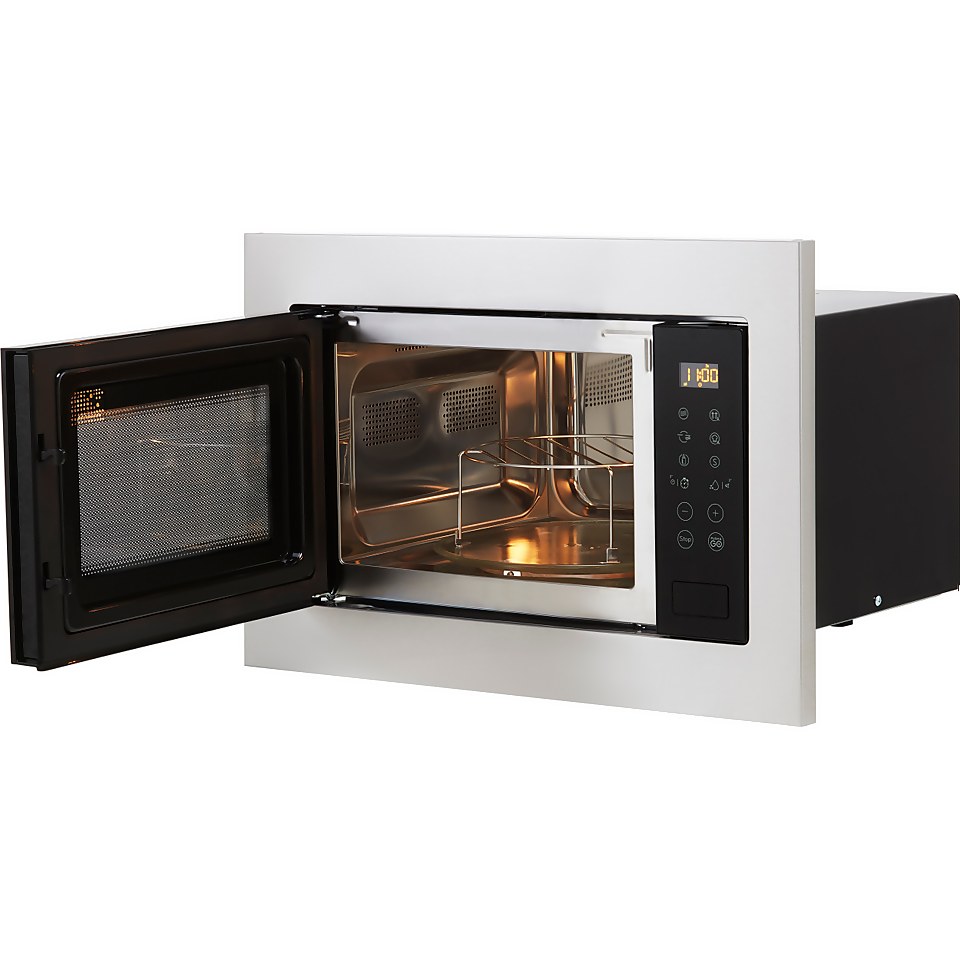 Indesit MWI125GXUK Built In Microwave With Grill - Stainless Steel
