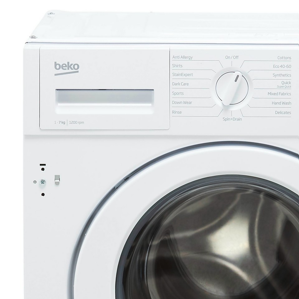 Beko WTIK72151 Integrated 7Kg Washing Machine with 1200 rpm - White