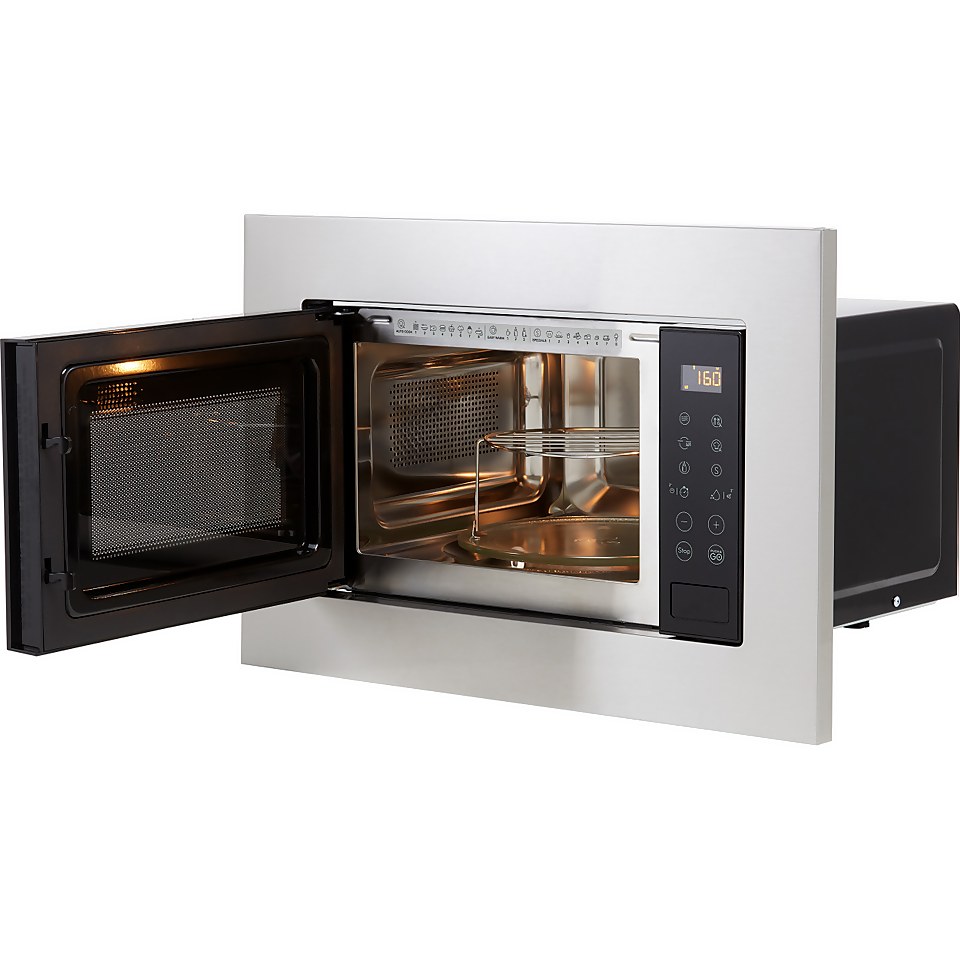 Indesit MWI120GXUK Built In Microwave With Grill - Stainless Steel