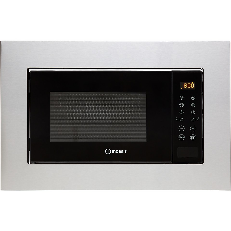 Indesit MWI120GXUK Built In Microwave With Grill - Stainless Steel