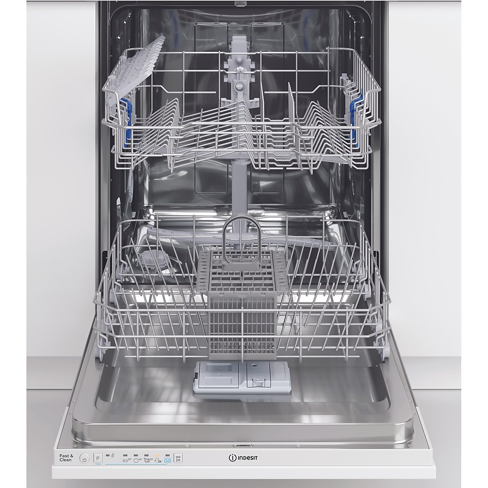 Indesit DIE2B19UK Fully Integrated Standard Dishwasher - White Control Panel with Fixed Door Fixing Kit